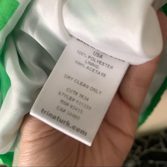 Unique Trina Turk Green and White Striped Dress Size 2 - Picture 10 of 10